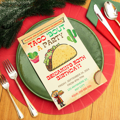 Taco Bout Birthday Invitation Template - CreativeRino