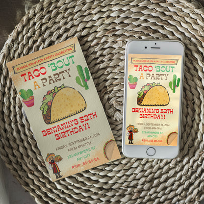 Taco Bout Birthday Invitation Template - CreativeRino