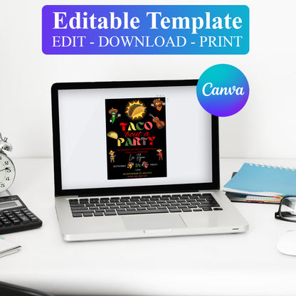 Taco Bout Birthday Invitation Template - CreativeRino