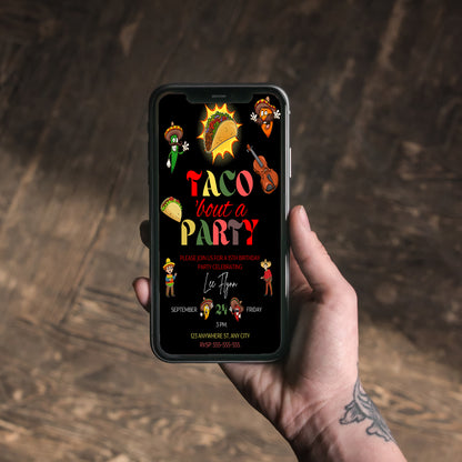 Taco Bout Birthday Invitation Template - CreativeRino