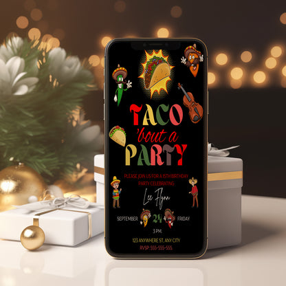 Taco Bout Birthday Invitation Template - CreativeRino