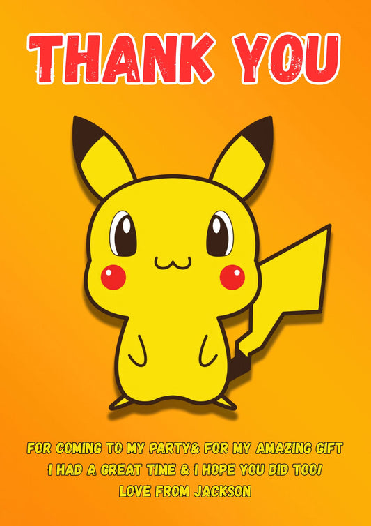 Pokemon Thank You Cards Template CreativeRino Pokemon Thank You Cards Template CreativeRino