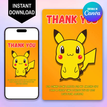Pokemon Thank You Cards - CreativeRino