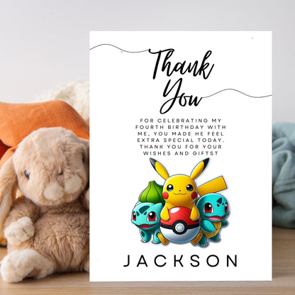 Digital Pokemon Thank You Card Template - CreativeRino