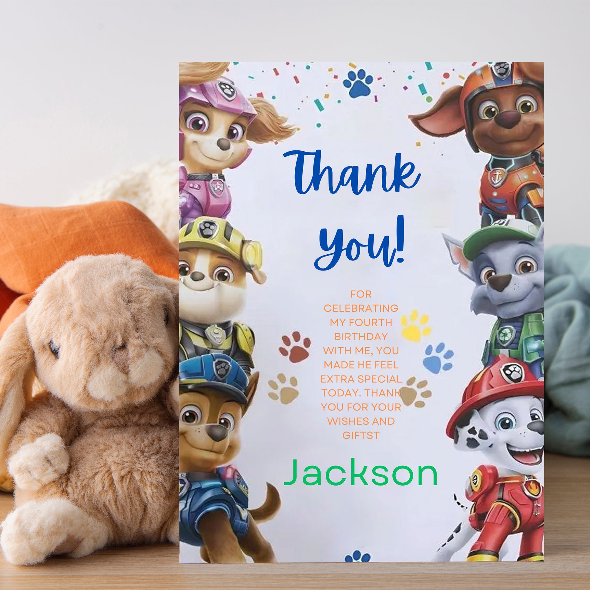 Pow Patrol Thank You Card Template - CreativeRino