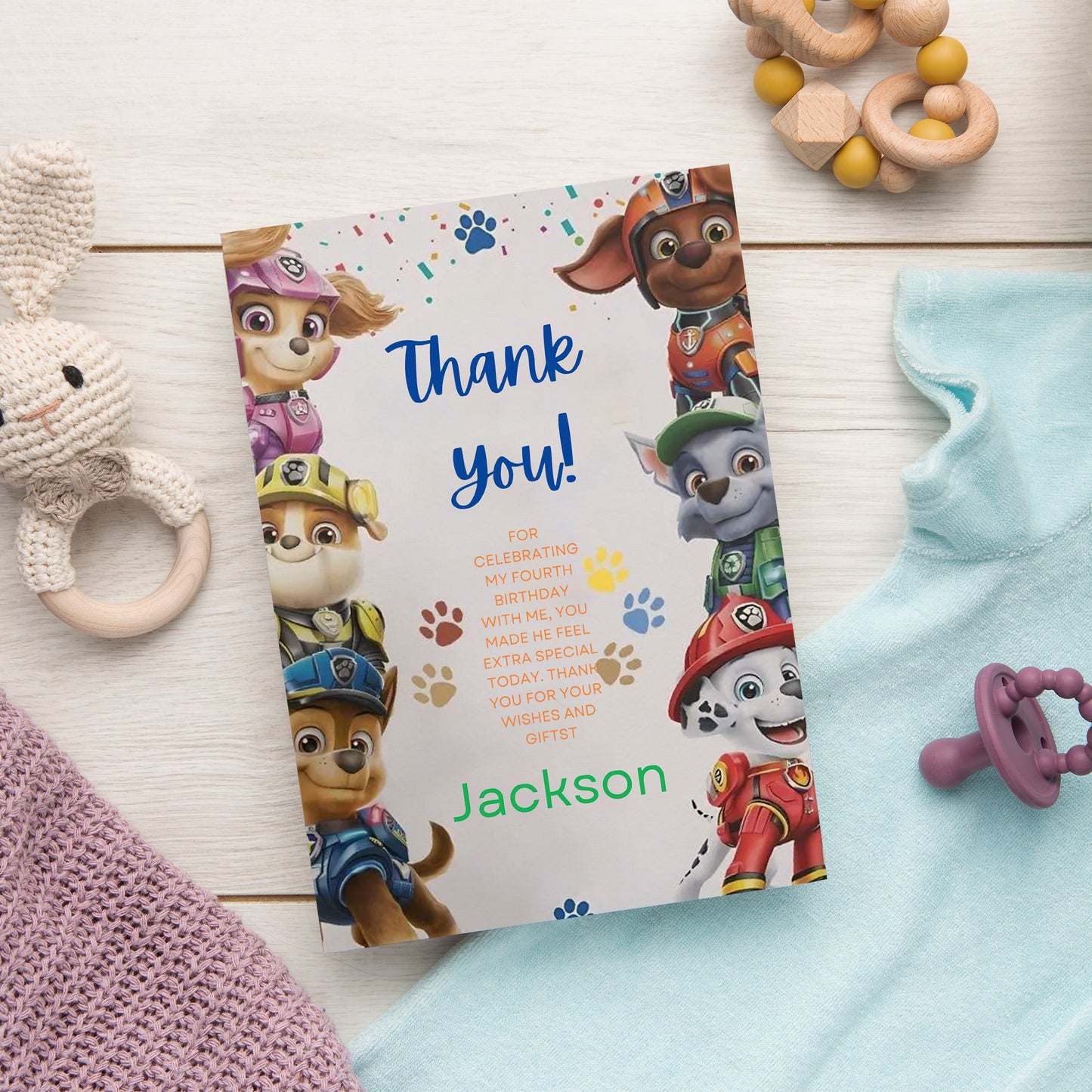 Pow Patrol Thank You Card Template - CreativeRino