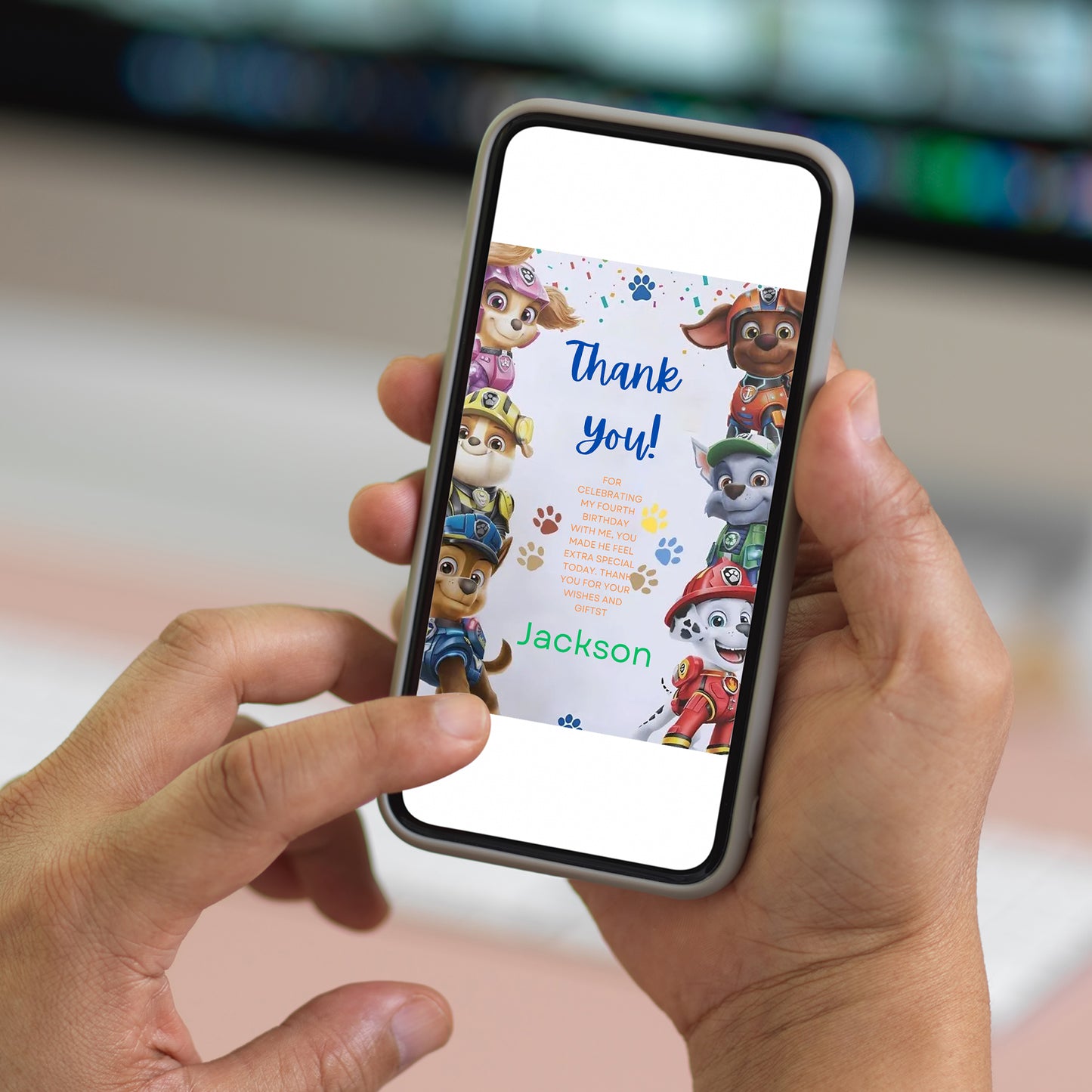 Pow Patrol Thank You Card Template - CreativeRino