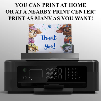 Pow Patrol Thank You Card Template - CreativeRino