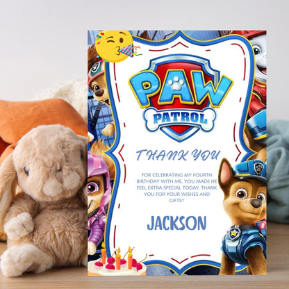Pow Patrol Thank You Card Invite - CreativeRino