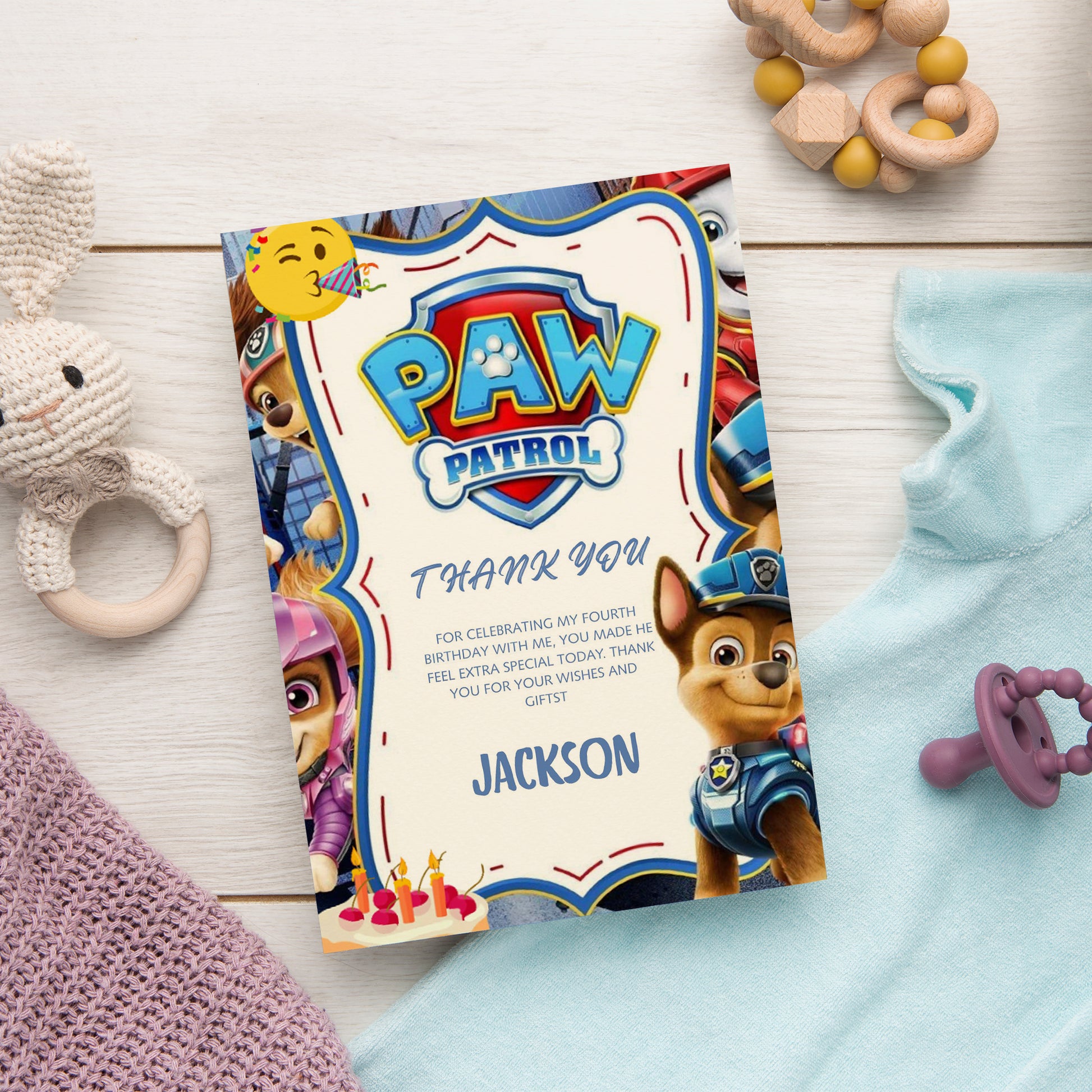 Pow Patrol Thank You Card Invite - CreativeRino