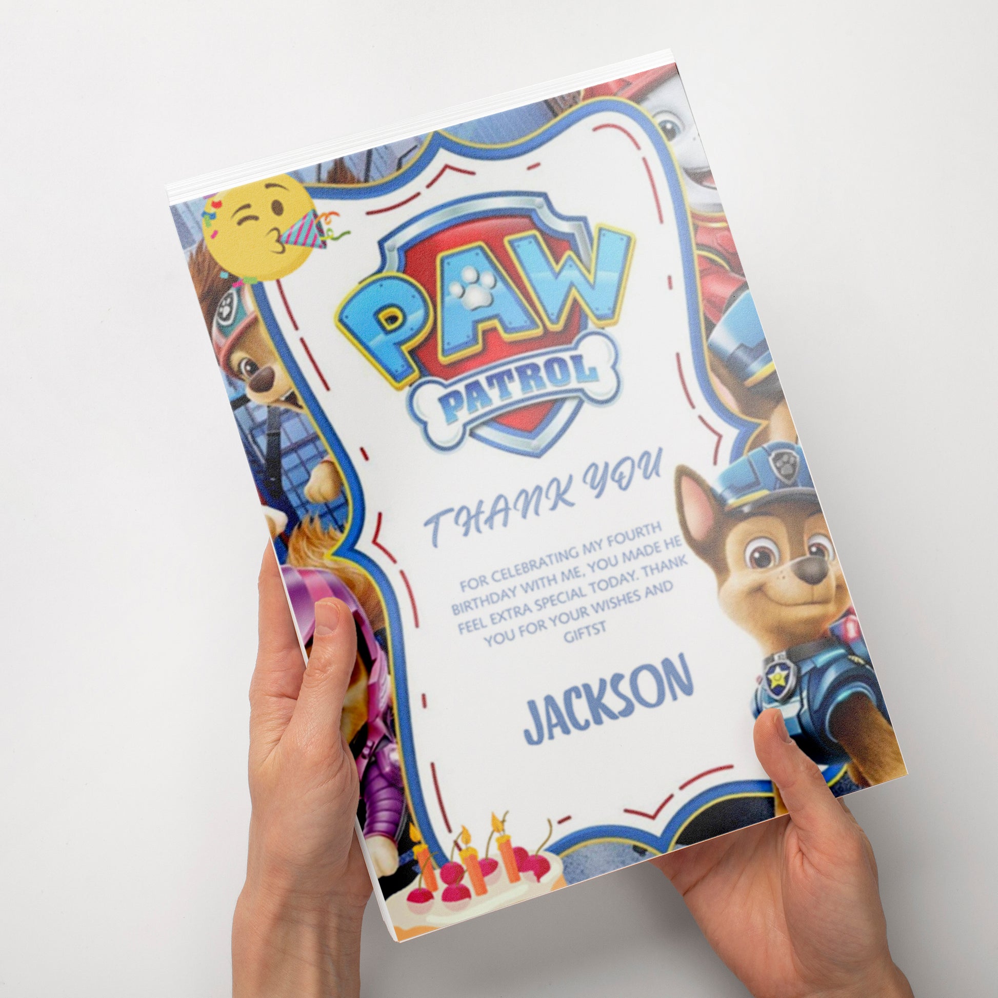 Pow Patrol Thank You Card Invite - CreativeRino