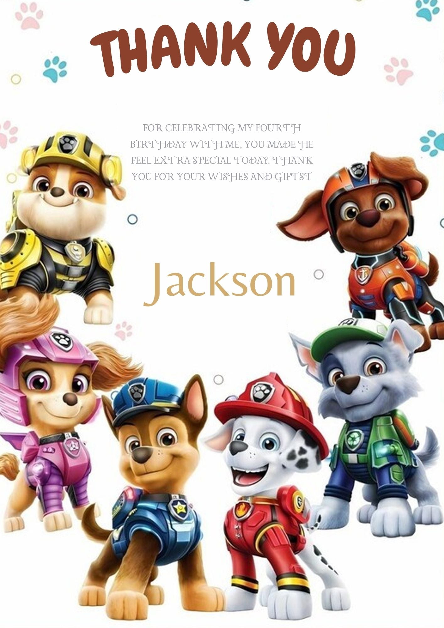 Pow Patrol Thank You Cards - CreativeRino