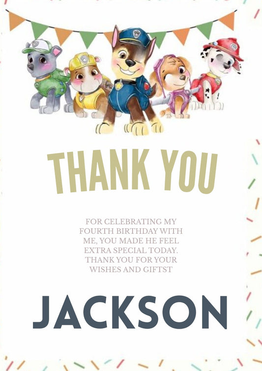 Pow Patrol Digital Thank You Card - CreativeRino