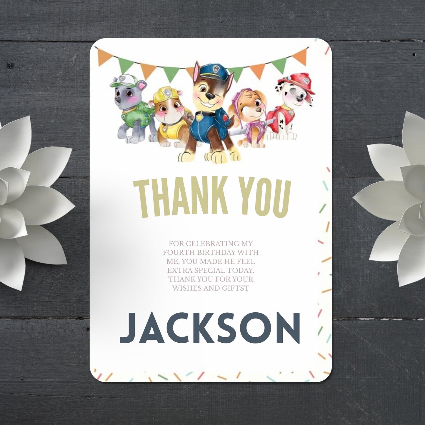 Pow Patrol Digital Thank You Card - CreativeRino