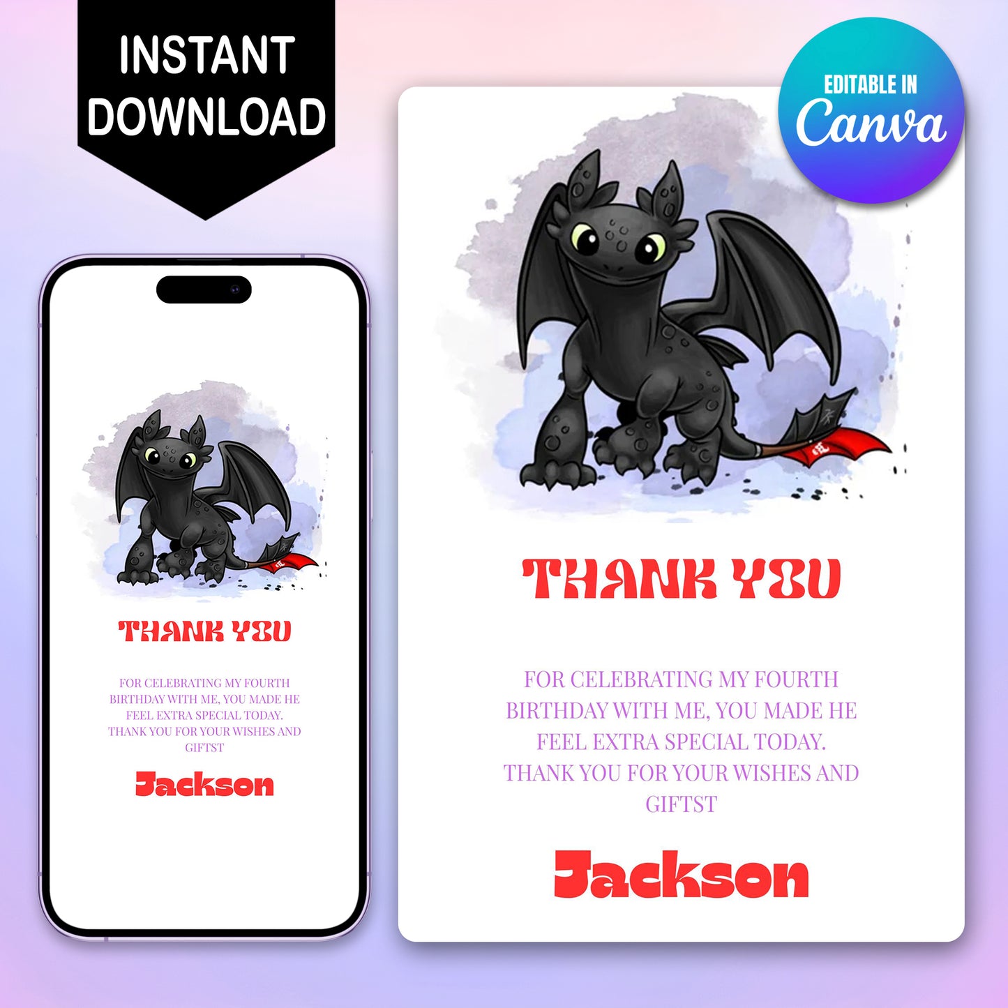 How To Train Your Dragon Thank You Cards - CreativeRino