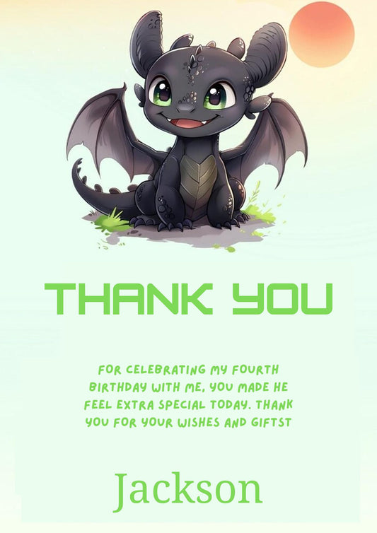How To Train Your Dragon Birthday Thank You Card - CreativeRino