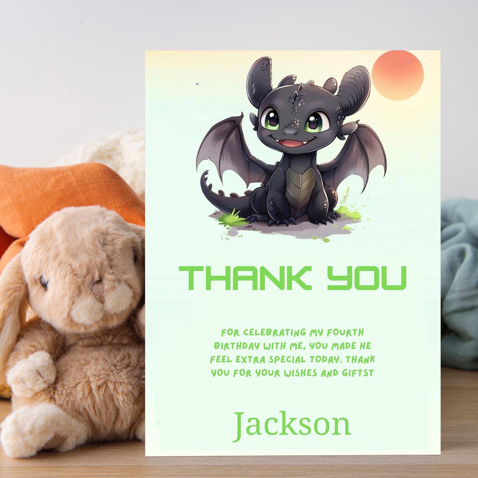 How To Train Your Dragon Birthday Thank You Card - CreativeRino