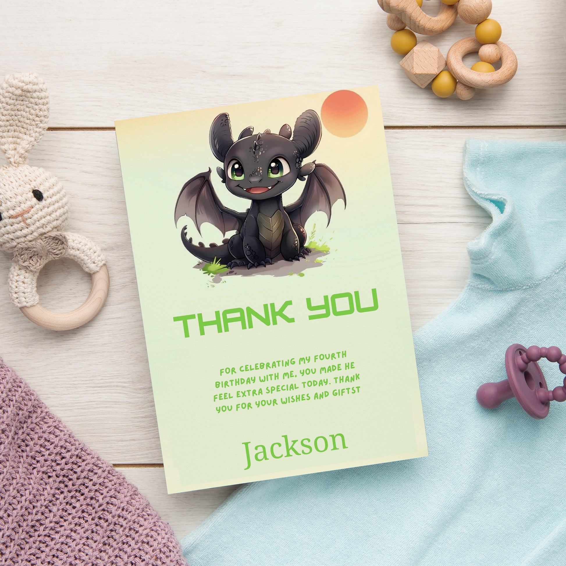How To Train Your Dragon Birthday Thank You Card - CreativeRino