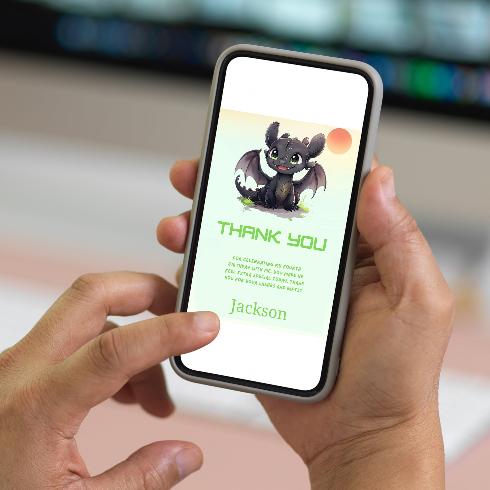 How To Train Your Dragon Birthday Thank You Card - CreativeRino