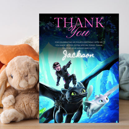 How To Train Your Dragon Party Thank You Card - CreativeRino