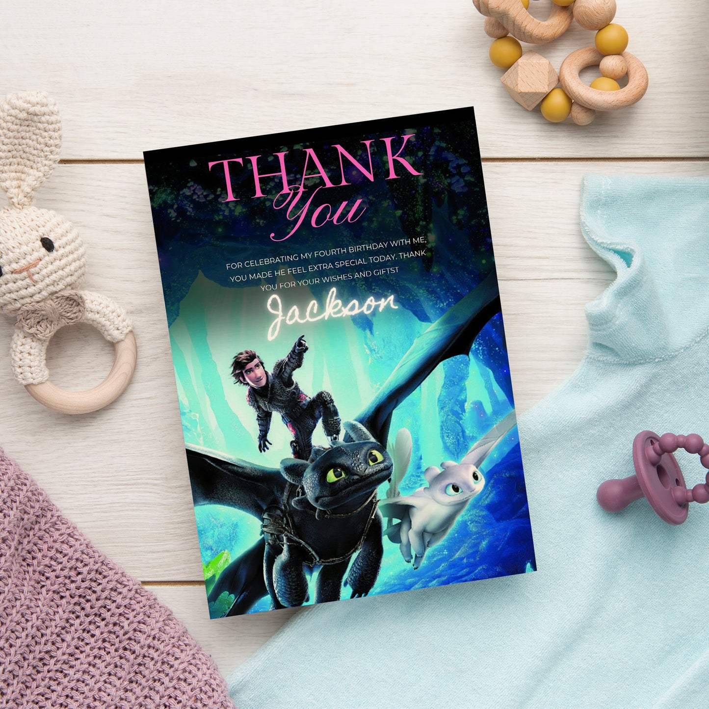 How To Train Your Dragon Party Thank You Card - CreativeRino