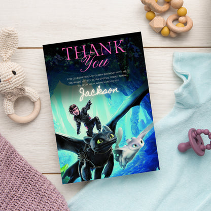 How To Train Your Dragon Party Thank You Card - CreativeRino
