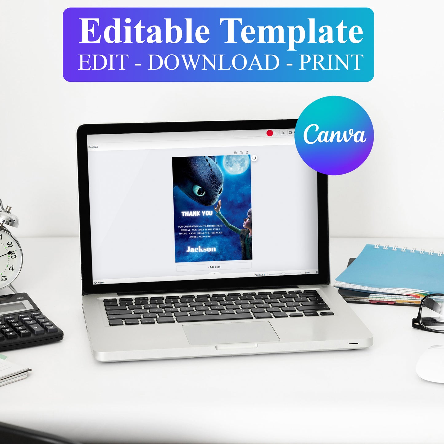 How To Train Your Dragon Printable Thank You Card - CreativeRino