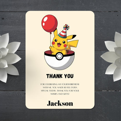 Pokemon Thank You Cards Invite - CreativeRino