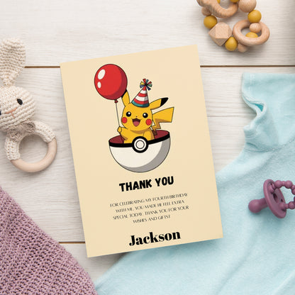 Pokemon Thank You Cards Invite - CreativeRino