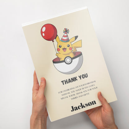 Pokemon Thank You Cards Invite - CreativeRino