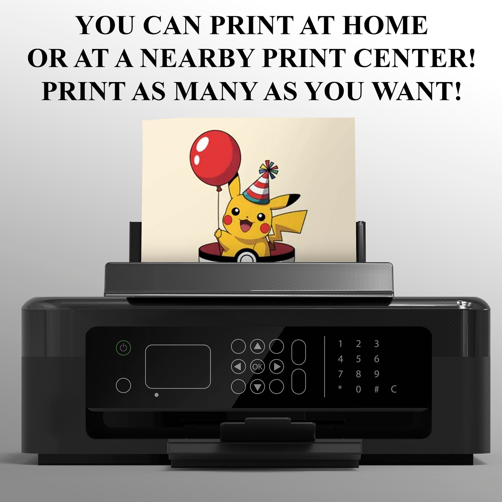 Pokemon Thank You Cards Invite - CreativeRino