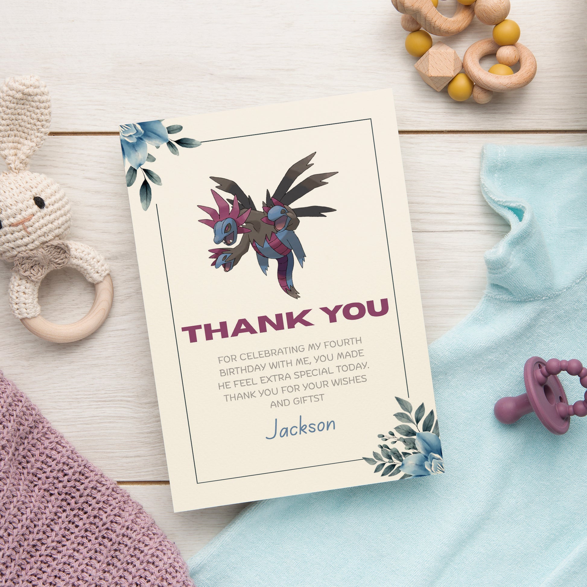 Pokemon Hydreigon Thank You Card - CreativeRino