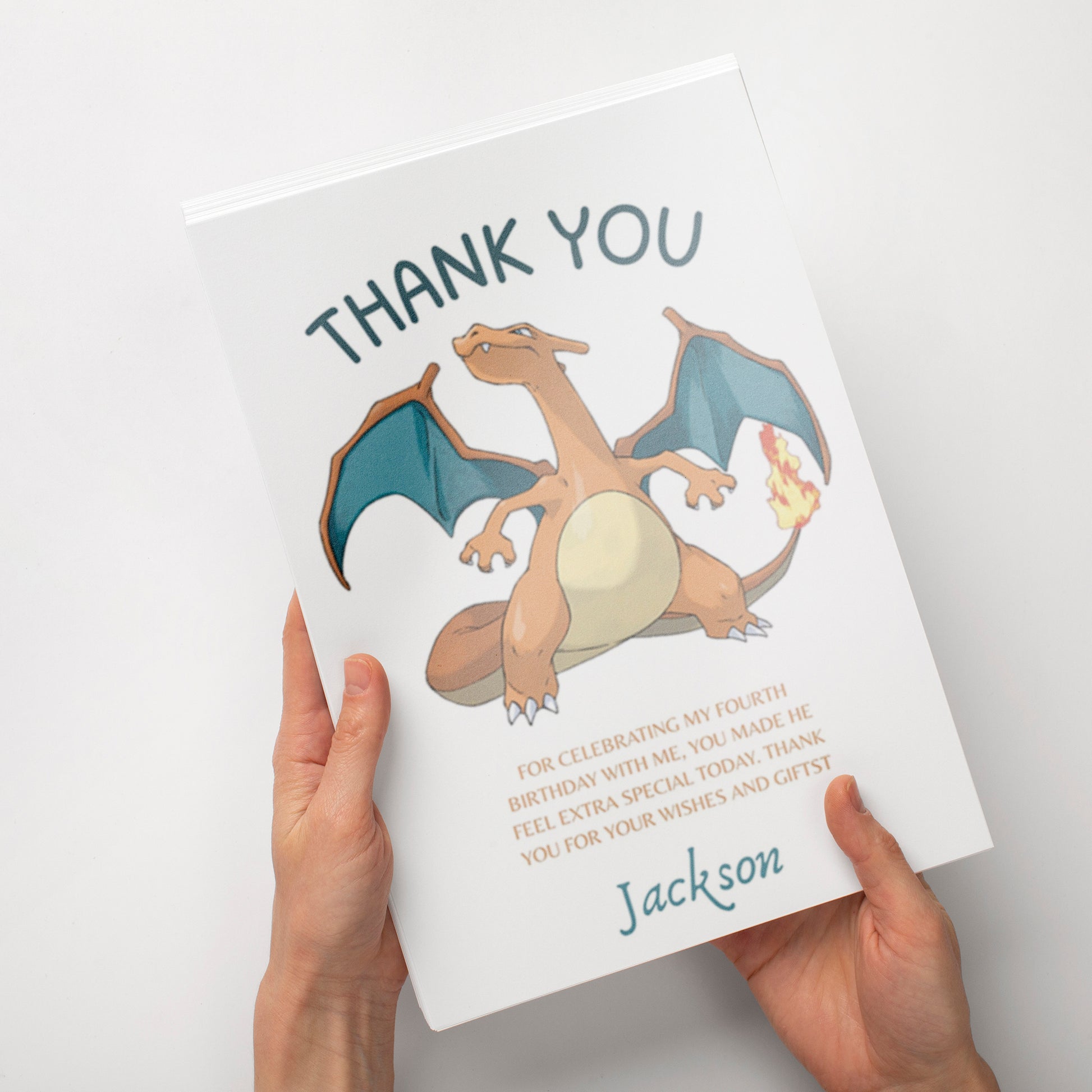 Charizard Thank You Card Invite - CreativeRino