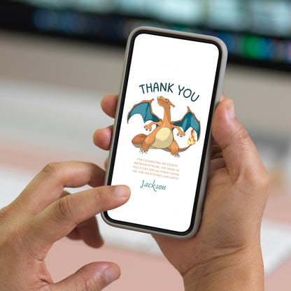 Charizard Thank You Card Invite - CreativeRino