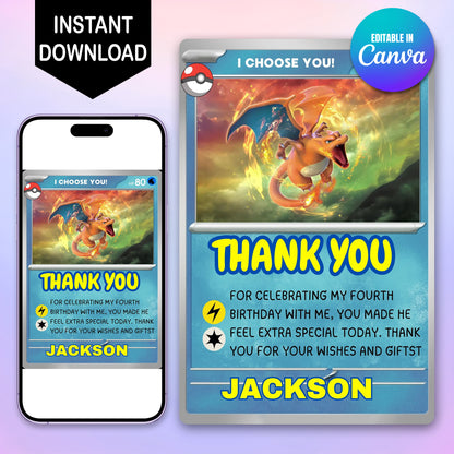 Charizard Thank You Cards - CreativeRino