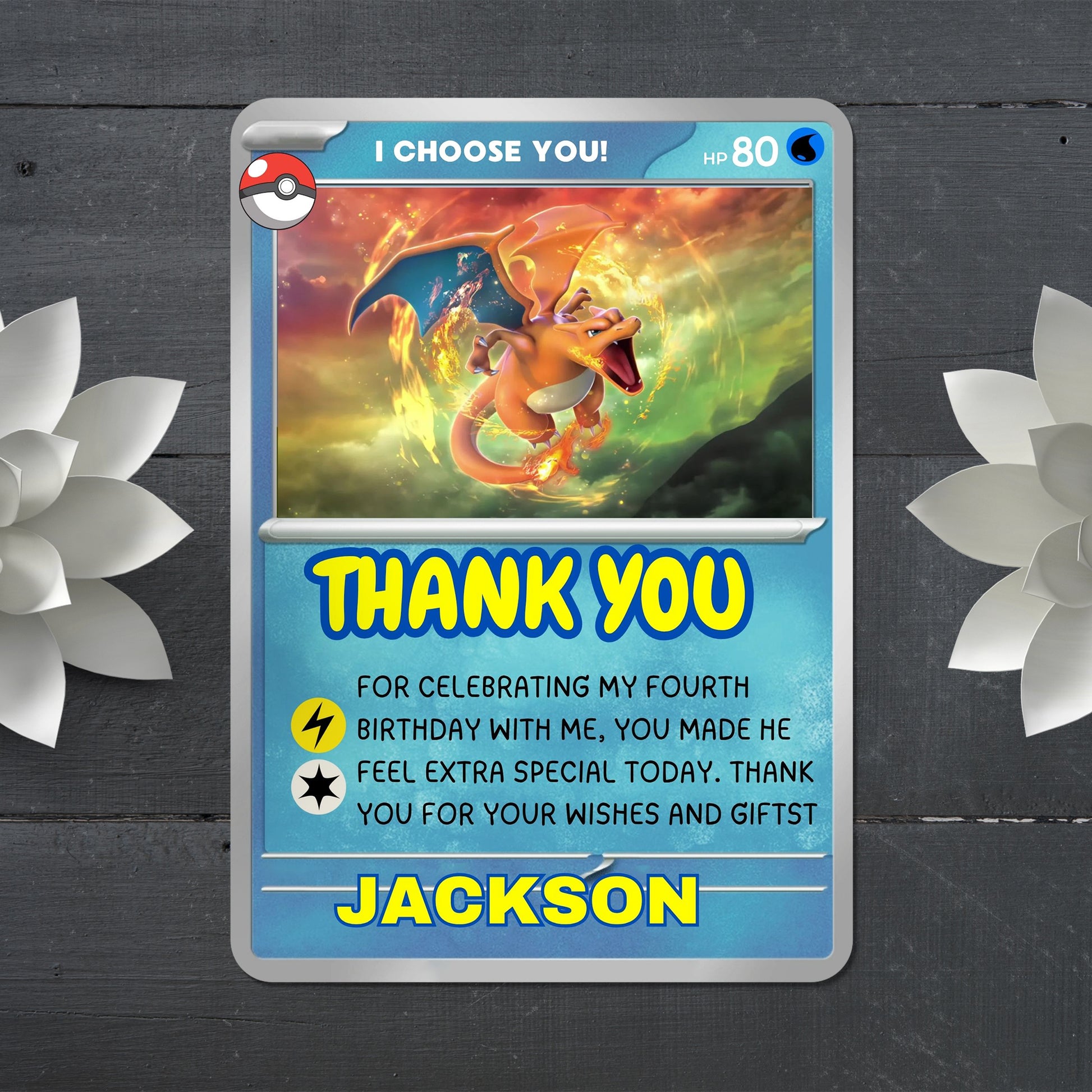Charizard Thank You Cards - CreativeRino