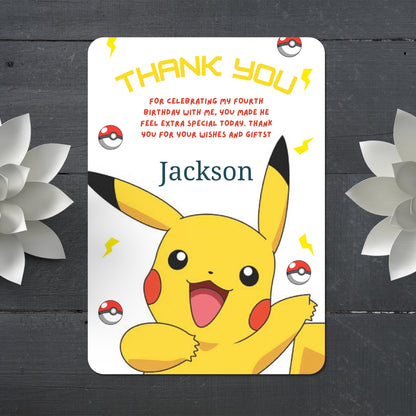 Pikachu Thank You Card Invite - CreativeRino