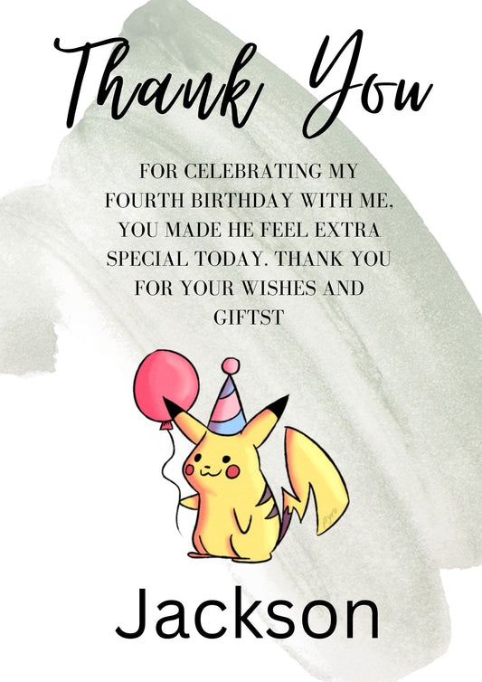 thank you pokemon cards Digital Pokemon Thank You Card Template – CreativeRino