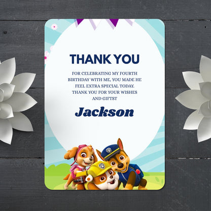 Paw Patrol Printable Thank You Card - CreativeRino