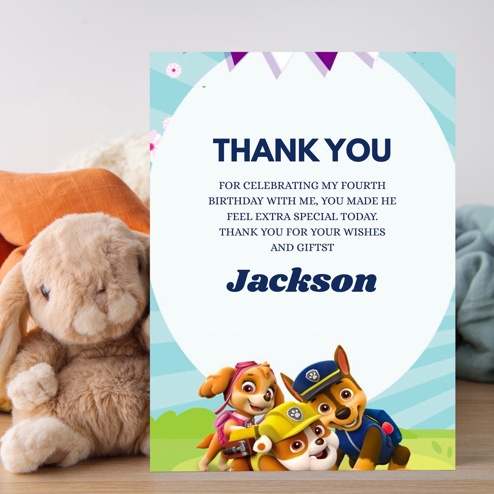 Paw Patrol Printable Thank You Card - CreativeRino