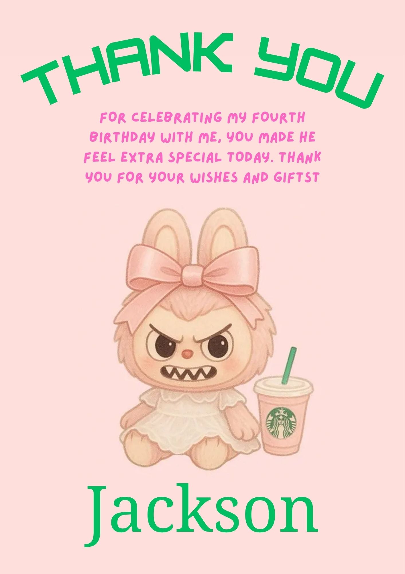 Labubu Thank You Card - CreativeRino