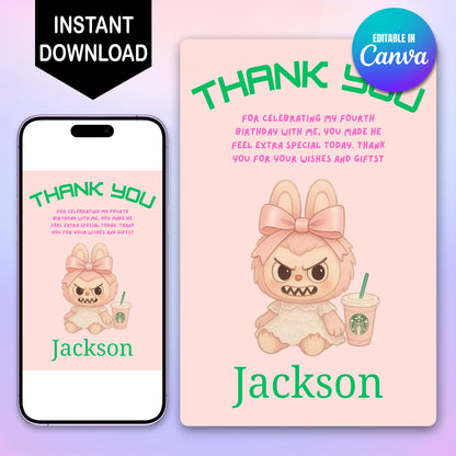 Labubu Thank You Card - CreativeRino