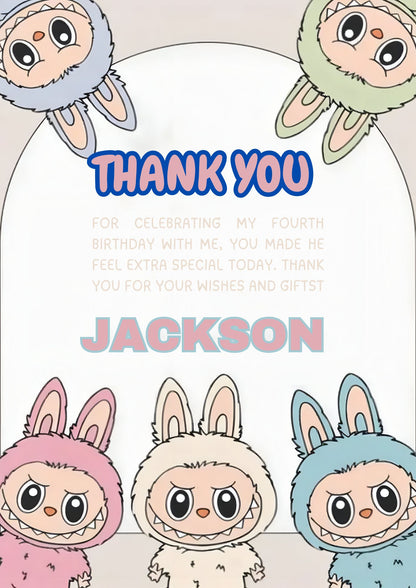Labubu Printable Thank You Card - CreativeRino