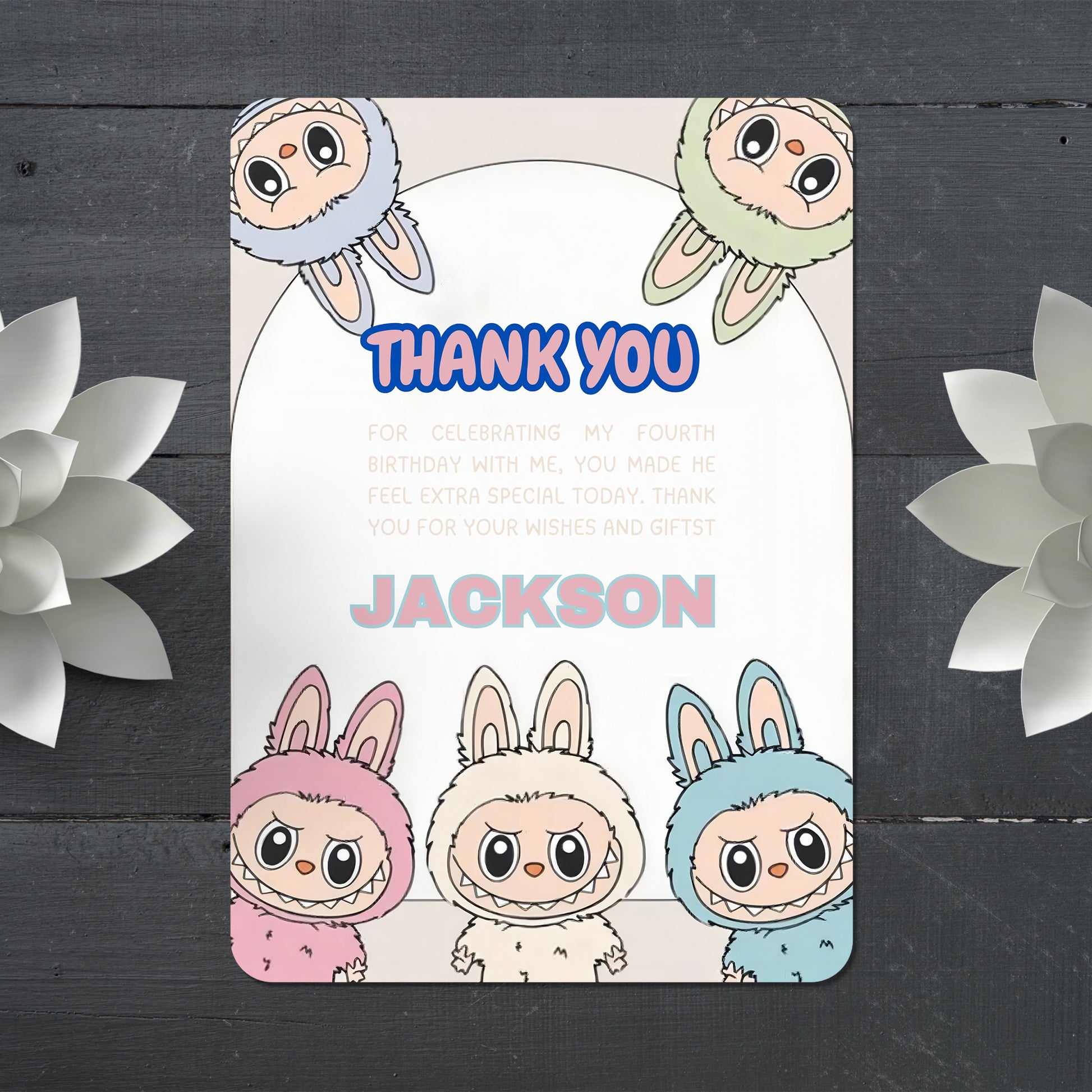 Labubu Printable Thank You Card - CreativeRino