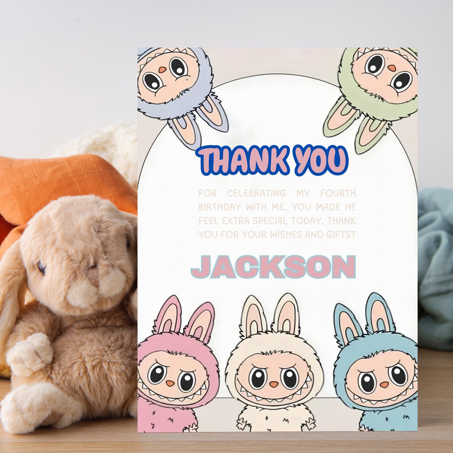 Labubu Printable Thank You Card - CreativeRino