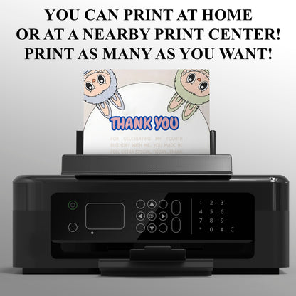 Labubu Printable Thank You Card - CreativeRino