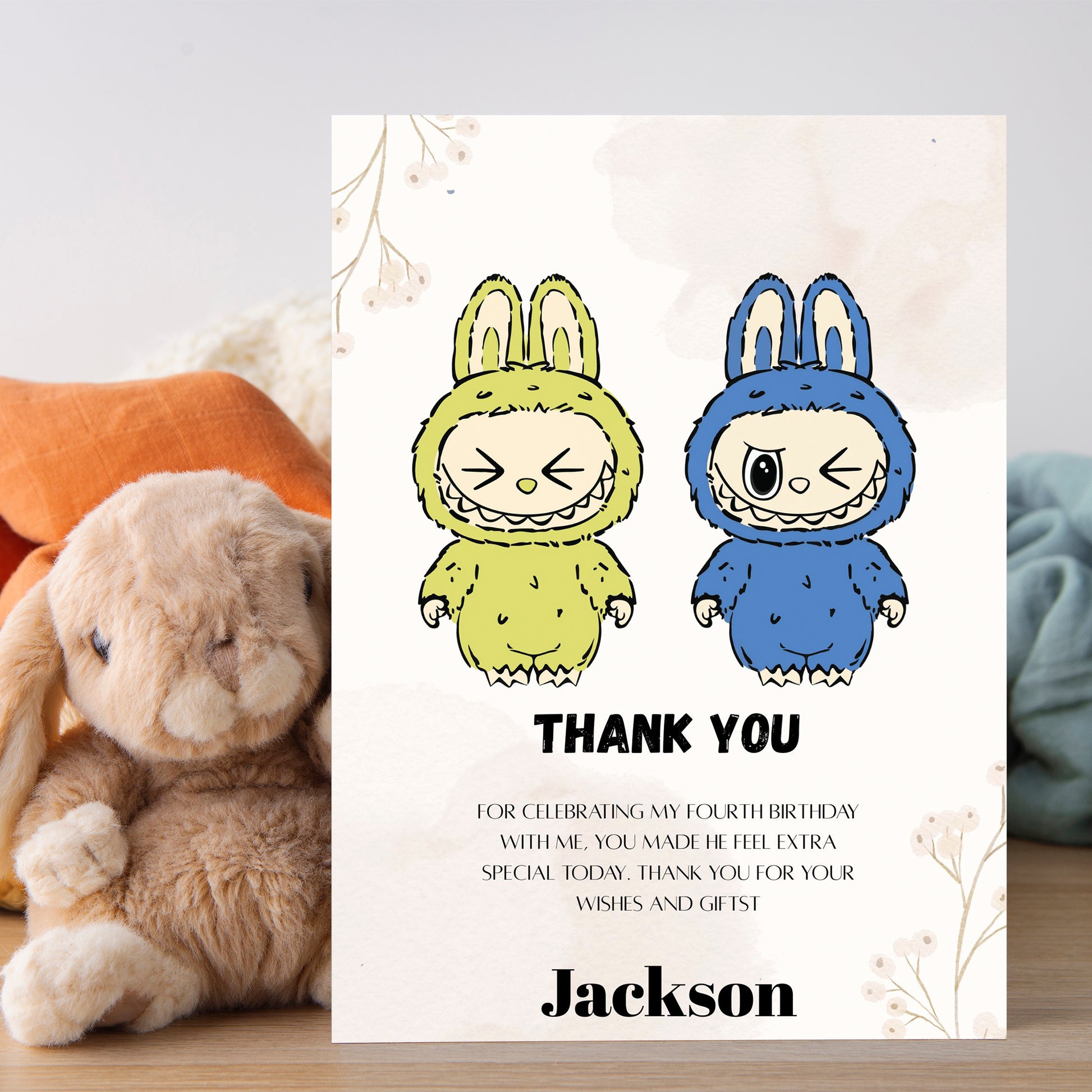 Labubu Editable Thank You Card - CreativeRino
