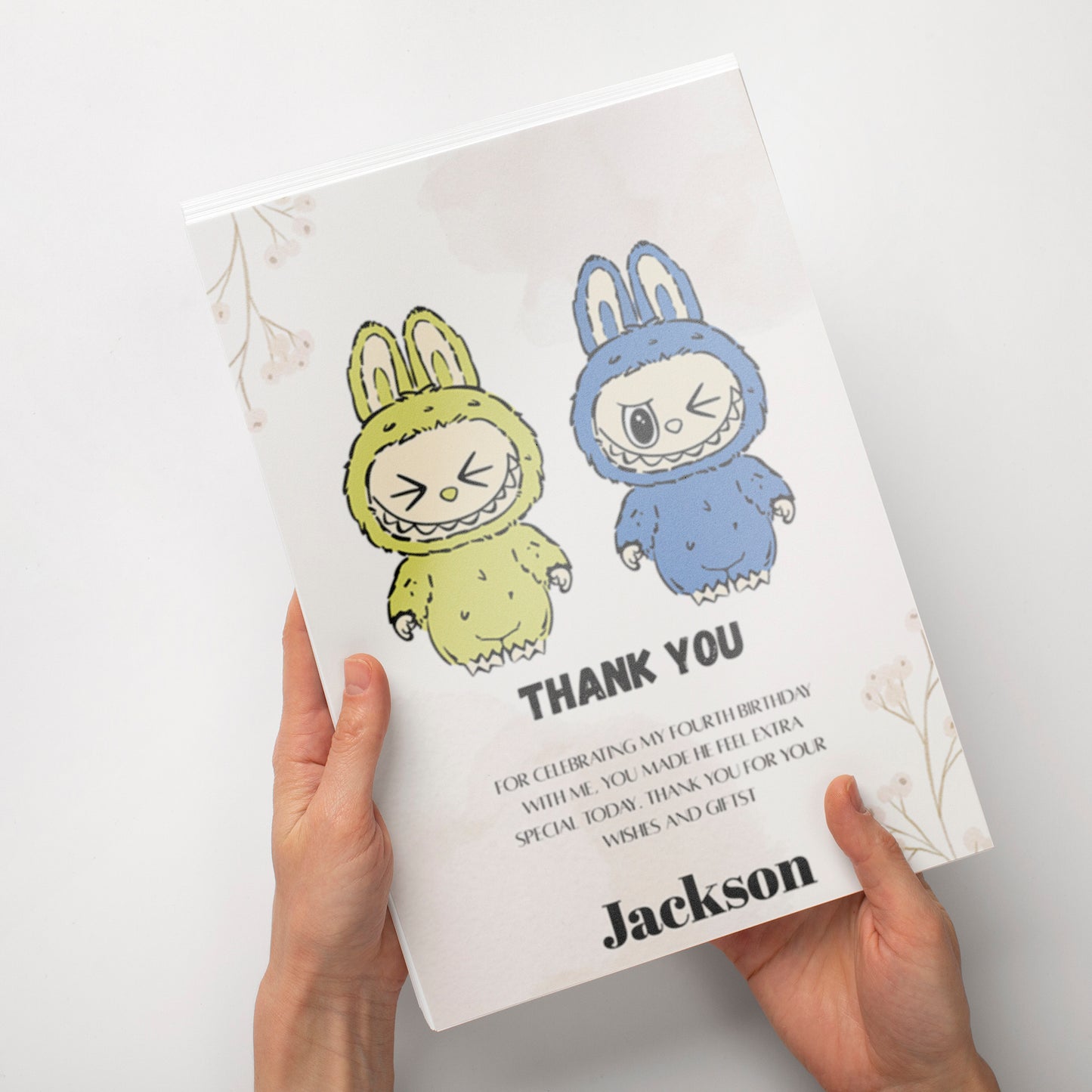 Labubu Editable Thank You Card - CreativeRino