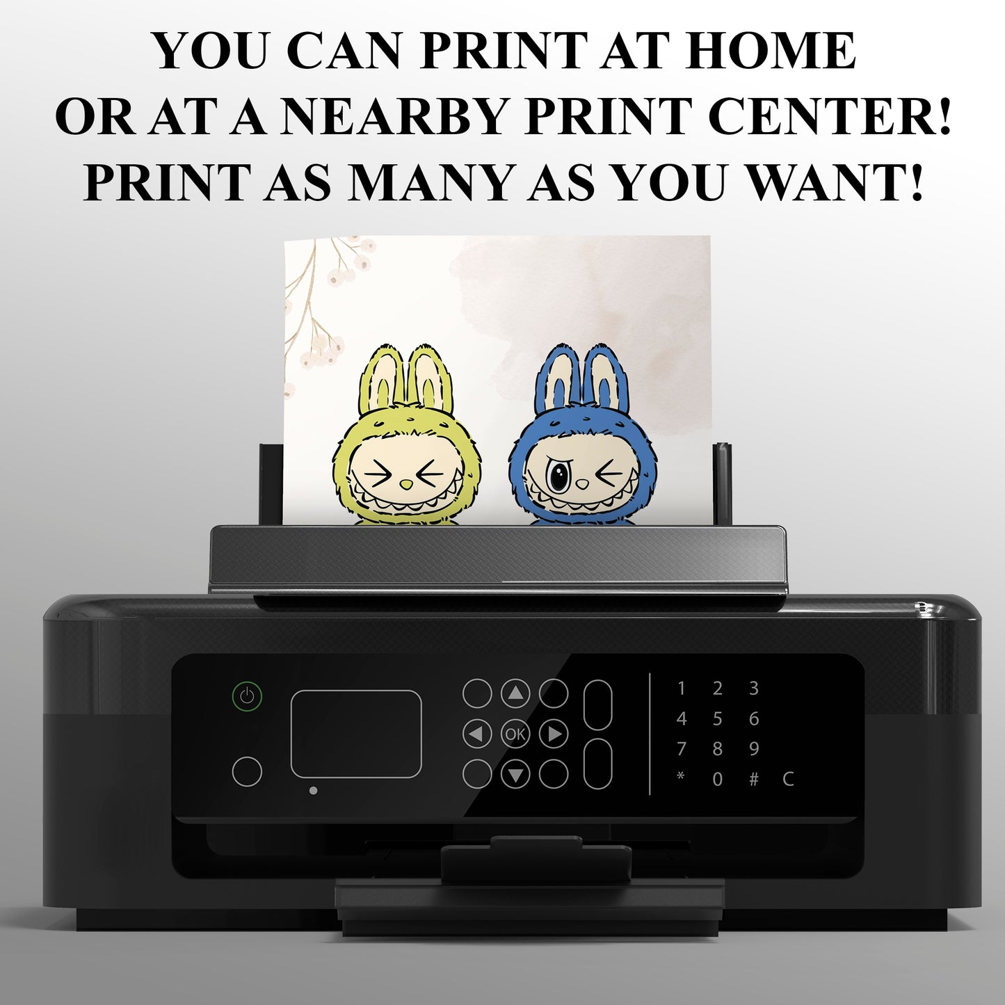 Labubu Editable Thank You Card - CreativeRino