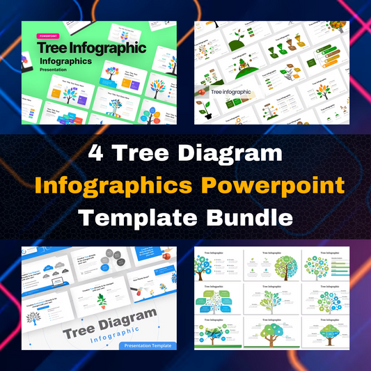 4 Tree Diagram Infographics Powerpoint Template Bundle